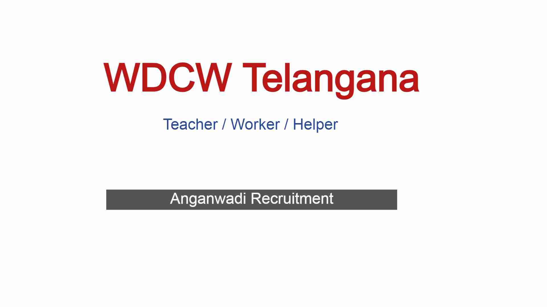 Anganwadi Jobs In Telangana 2024 Apply Online For 232 Post Anganwadi Jobs