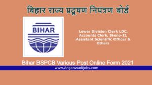 Bihar BSPCB Various Post Online Form 2021